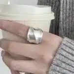 Bague femme argent ondulée 1