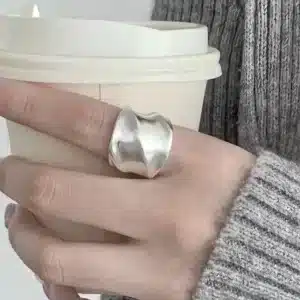Bague femme argent ondulée 1