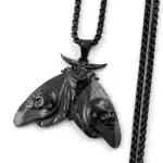 Collier couple papillon de nuit gothique 5