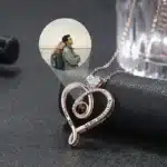 Collier femme photo projection coeur brillant 3