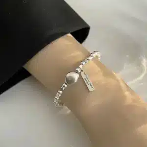 Bracelet perles facettées argent 1