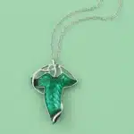 Collier femme feuille argentée 1
