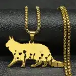 Collier femme chaton avec fleurs 3
