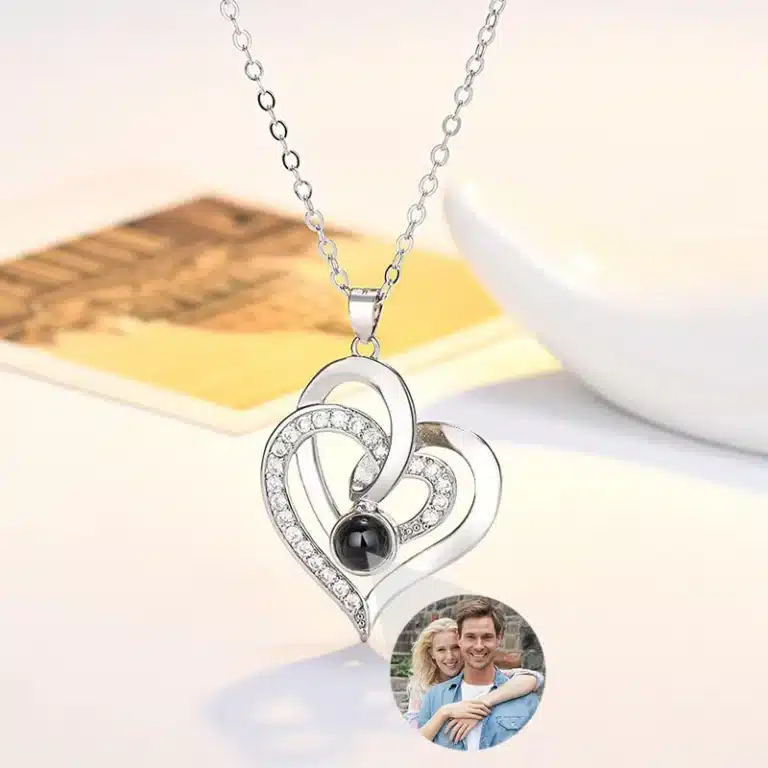 Collier femme photoprojection coeur 2