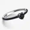 bague femme cœur noir minimaliste 1