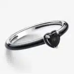 bague femme cœur noir minimaliste 1