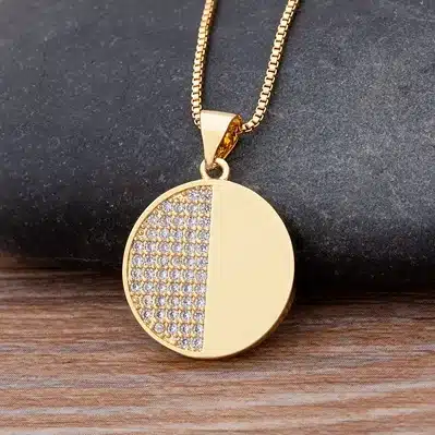 Collier femme médaille ronde 1