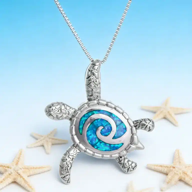 Collier femme tortue opale 1