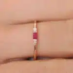 Bague de promesse fine colorée femme 2