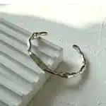 Bracelet jonc organique argent 1