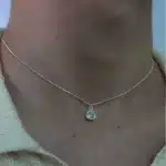 Collier solitaire rond brillant femme 1