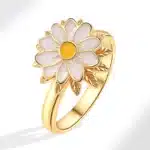 Bague femme anti stress marguerite 1