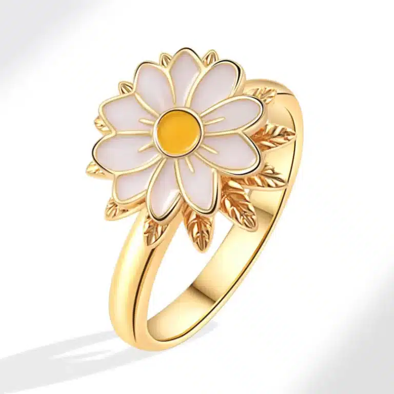 Bague femme anti stress marguerite 1