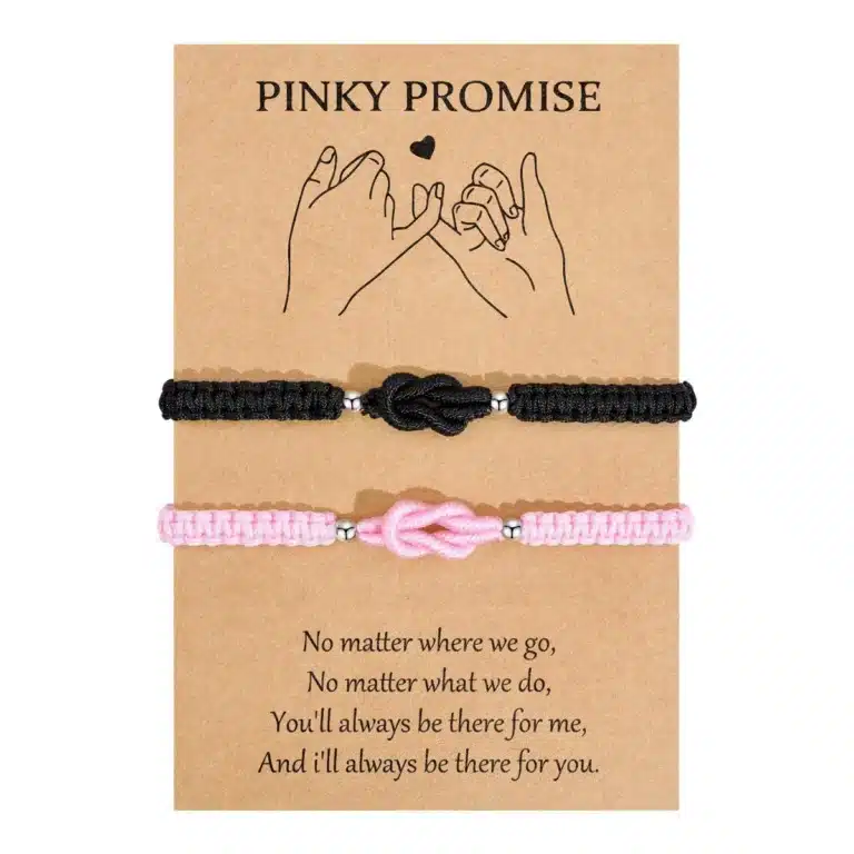Bracelets couple promesse noeuds colorés 1