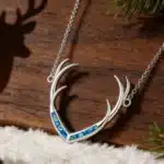 Collier femme bois de cerf opale 4