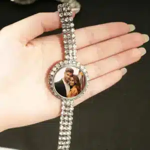 Bracelet femme personnalisé photo strass 1