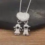 Collier femme coeur famille 5