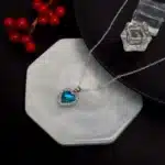 Collier femme coeur pierre colorée brillante 6
