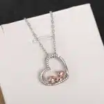 Collier femme coeur chat mignon 3
