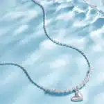 Collier cœur argent perles facettées 1