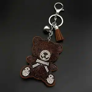 Porte-clés femme ours kawaii marron 1