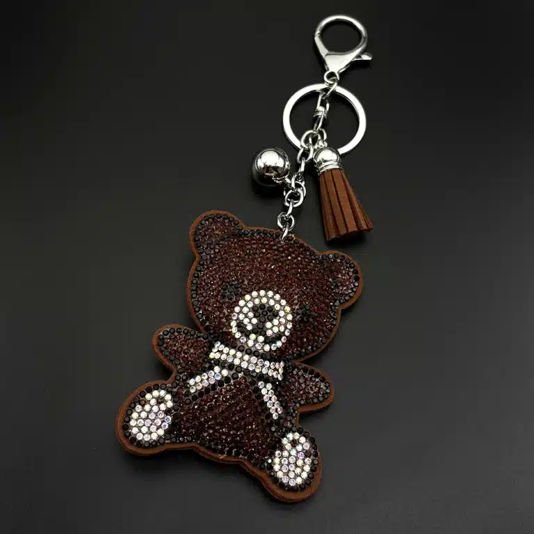Porte-clés femme ours kawaii marron 1