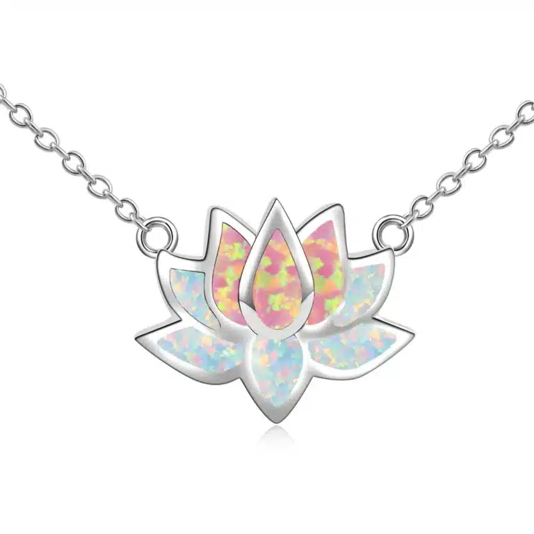 Collier femme fleur de lotus multicolore 3