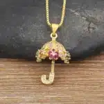 Collier femme pendentif parapluie 1