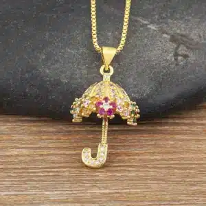 Collier femme pendentif parapluie 1
