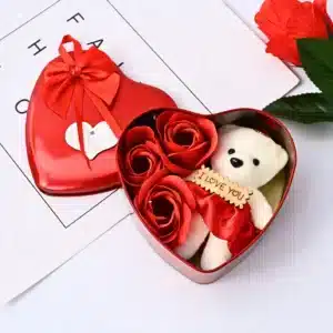 Mignon petit coeur rose éternelle avec ourson 1