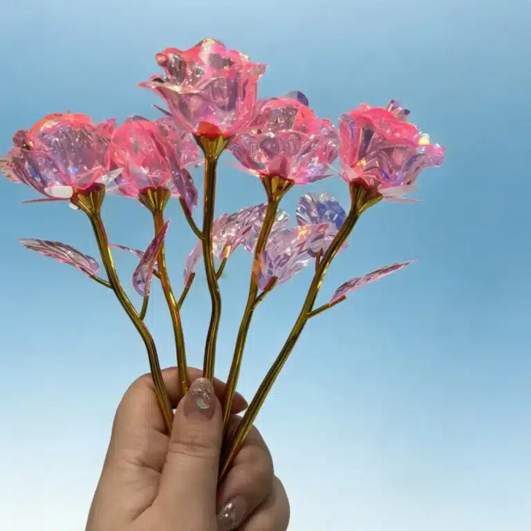 Bouquet de 5 roses éternelles roses 6