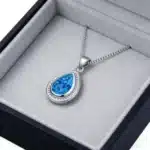 Collier femme larme bleue brillante 5