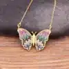 Collier femme papillon strass 1