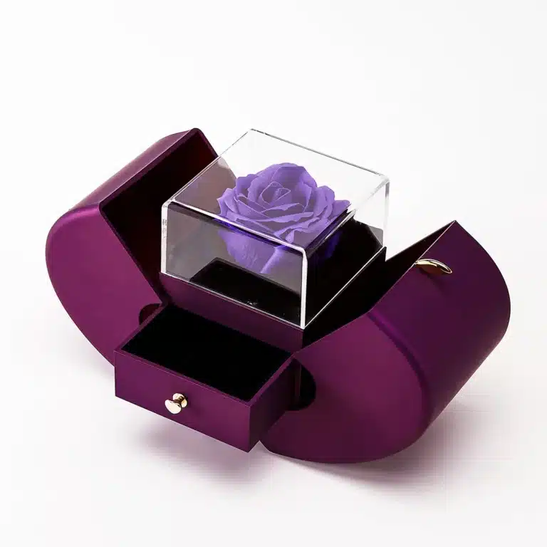 Boîte à bijoux pomme avec collier coeur 3