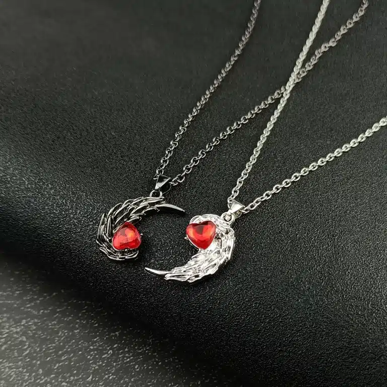 Collier couple ange démon chaine 3