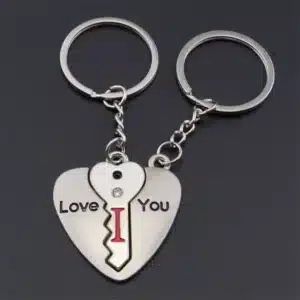 Porte-clés couple cœur puzzle clé 1