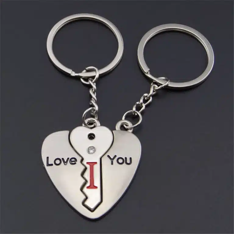 Porte-clés couple cœur puzzle clé 1