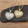 Collier femme coeur épais strass 1