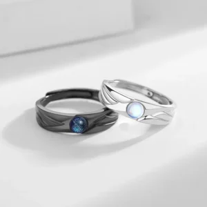 Bague de couple ange démon noir et blanc 3