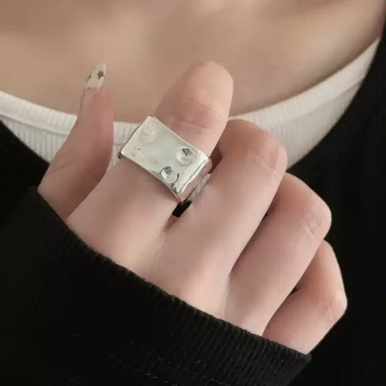 Bague large ajustable femme 1