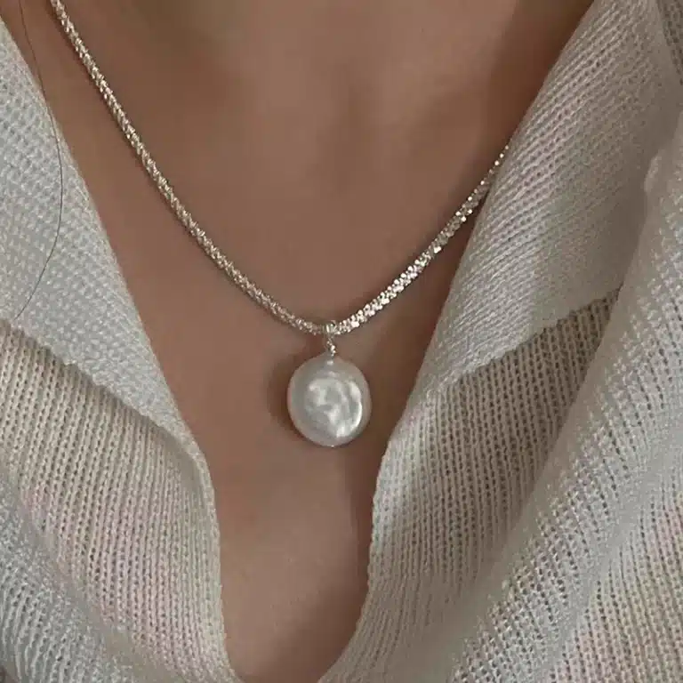 Collier femme grosse perle ronde 1