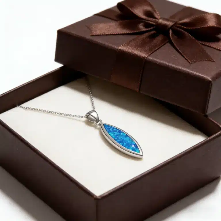 Collier femme opale allongé 6