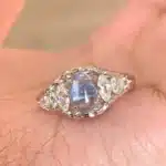 Bague femme argent pierre bleue 1