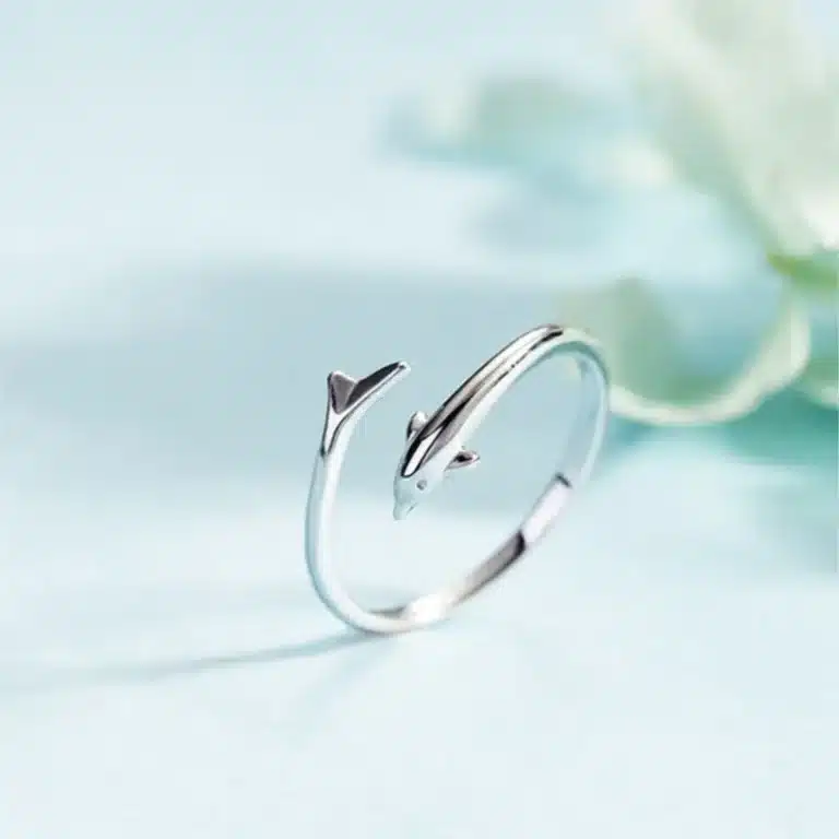 Bague dauphin femme ajustable 1