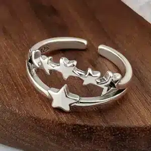 Bague femme acier multi étoilée 1