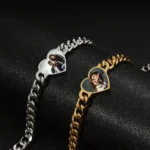 Bracelet couple personnalisable coeur souvenir 2