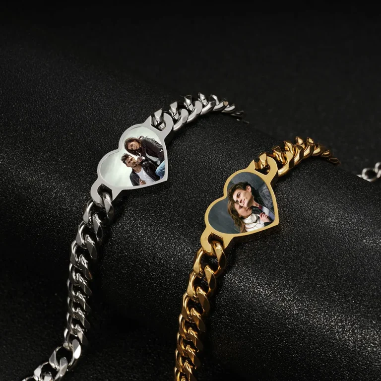 Bracelet couple personnalisable coeur souvenir 2