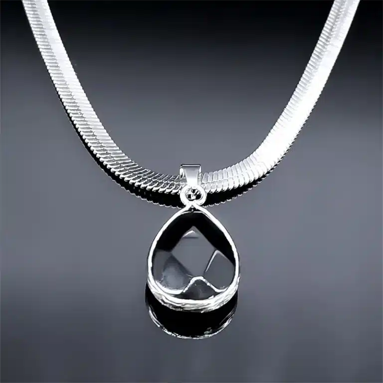 Collier goutte colorée femme 2