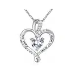 Boite bijoux rose éternelle collier coeur brillant 16