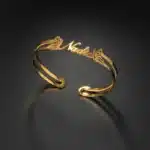 Bracelet femme prénom doré papillons ajourés 1